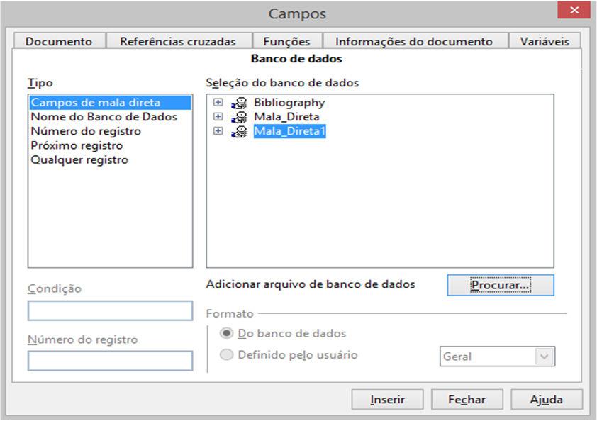 Como pode ser observado, existe outra fonte de dados(mala_direta1), então, o procedimento correto é