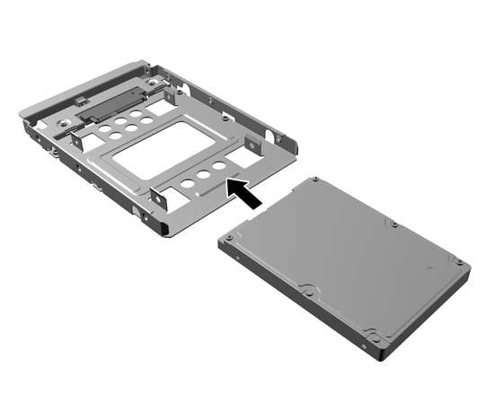 Pode instalar igualmente uma unidade de disco rígido de 2,5 polegadas num compartimento de unidade de 3,5 polegadas utilizando um suporte