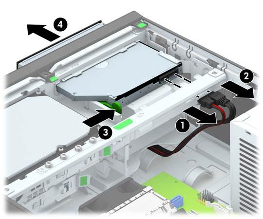 Remover uma unidade óptica fina CUIDADO: Todos os suportes amovíveis devem ser retirados de uma unidade antes de a remover do computador. 1.