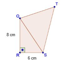 4. Na figura apresentada abaixo, o triângulo QTS é equilátero. Determine o perímetro do quadrilátero RQTS. 5.