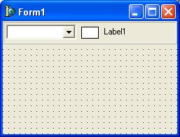 Com o ComboBox configurado vamos adicionar dois componentes que irão indicar o estado da conexão. Um Label e um Shape.