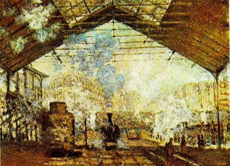 ClaudeMonet: "La gare Saint-Lazare, 1877, olio su tela cm. 75x104, Museo d'orsay, Parigi.