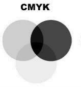 Modelo CMYK canal CYAN imagem CMYK canal YELLOW! CMYK. Emprega 4 canais para criar cor: CYAN, MAGENTA, YELLOW e BLACK.