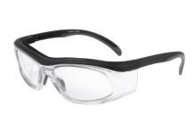 Cristal 20407 CRS Óculos de segurança, constituído de modelo convencional, confeccionado em material plástico ( termoplástico preto ), com ponte e apoio nasal, total vedação do globo ocular e