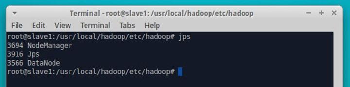 comando jps No slave1 podem também usar o