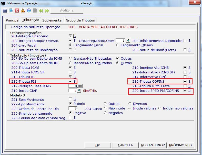 2.6 Configurações de Natureza de Operação No Vendas, acesse o cadastro de