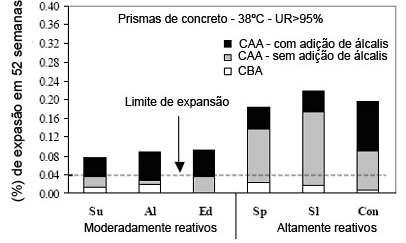 Análise comparativa entre prismas de concreto confeccionados em laboratório contendo adição alcalina e blocos confeccionados em campo sem adição alcalina (FOURNIER, NKINAMUBANZI, LU, THOMAS,