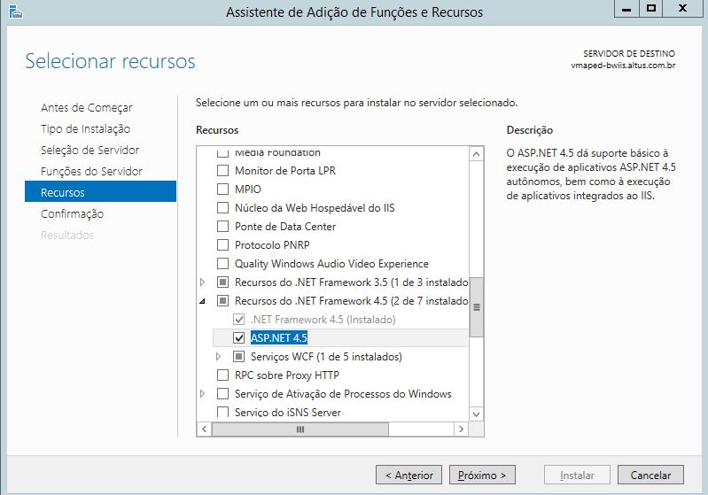 Figura 4-3. Instalação do ASP.NET 4.