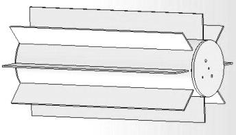 construídas em alumínio, que estão preenchidas no interior com o PCM, tal como é exemplificado na Figura 10 [CASTELL et al., 2008]. Figura 10 Sistema com lamelas longitudinais externas [CASTELL et al.