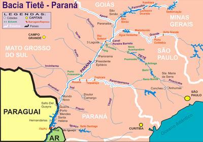 O rio Paraná é o segundo em extensão na América.