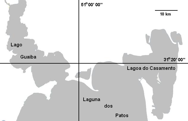 Figura 1: Mapa parcial da bacia da Laguna dos Patos.