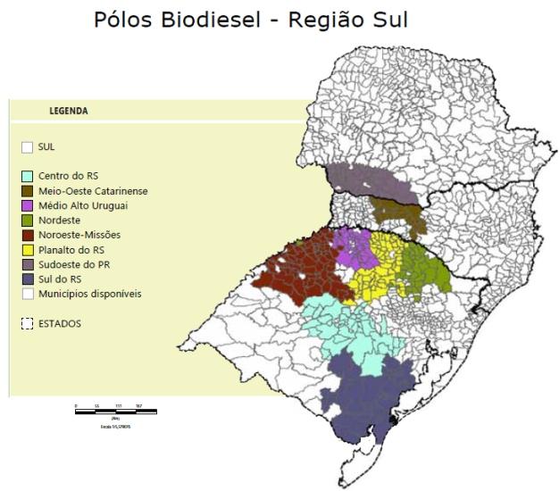 Ano I N 10 Abril 2012 Espaço MDA Polos de produção de biodiesel na Região Sul A Região Sul também tem uma grande quantidade de polos de produção de oleaginosas.