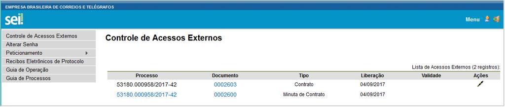 5. Assinatura do Documento Após executar o login, o sistema exibirá a tela do Protocolo Eletrônico [Figura 13], onde são visualizados os processos