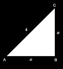 Aplicando o teorema de Pitágoras no triângulo retângulo ABC, temos: AC AB BC AC x x x AC x. A diagonal de um quadrado de lado x é d x.