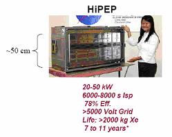 de 1600 kg de Xe. Figura 4. NEXIS [6] 3.3. HiPEP [6, 10] High Power Electric Propulsion é outro sistema em desenvolvimento.