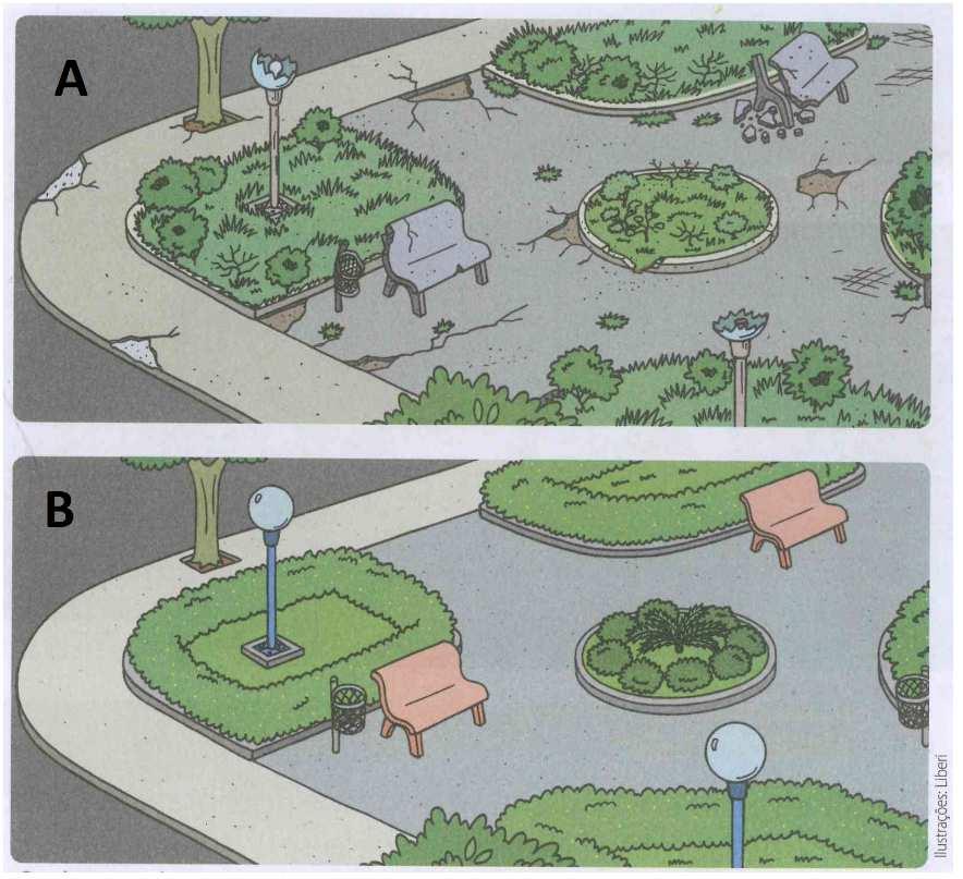 4. OS AMBIENTES PODEM SER POUCO OU MUITO MODIFICADOS PELO SER HUMANO. LEIA, NOS QUADROS ABAIXO, O NOME DE TRÊS AMBIENTES QUE, GERALMENTE, SOFREM MODIFICAÇÕES PELA AÇÃO DAS PESSOAS.