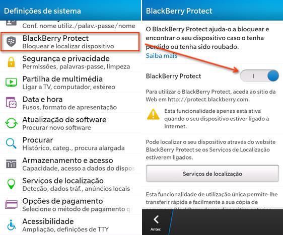 Active o BlackBerry Protect logo que comece a usar o Z10 Uma das funções mais usadas, no que toca a segurança, é o Encontrar o meu iphone, no mundo Apple.