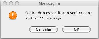 a. Se o diretório de instalação selecionado não existir, será exibida a janela a seguir confirmando a