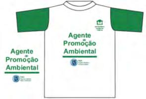 ITEM QTE MODELO DESCRITIVO MODELO 2 78 Camiseta branca e verde Agente de Promoção Ambiental Camiseta confeccionada em malha branca, manga curta na cor verde bandeira, penteada ultra 100% algodão fio