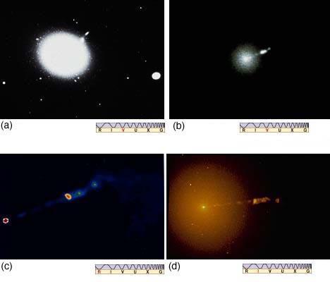 Galaxia M87 (ou Virgo A): rádio-galáxia tipo core-halo gigante.