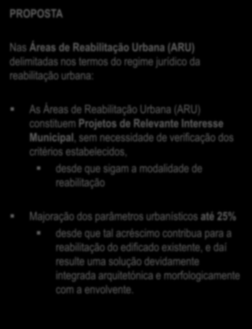 Interessa hoje, afirmando a reabilitação urbana como o primeiro objetivo na gestão das nossas cidades e localidades, que se promovam incentivos à libertação de espaços que possam constituir pólos de