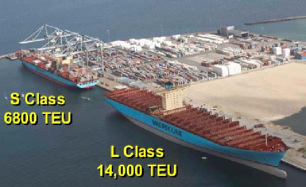 Moller Maersk, foi batizado em agosto de 2006 Capacidade Nominal 14.000 TEU.