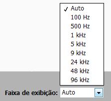 Figura 24. Controle de seleção da faixa de frequência de interesse.