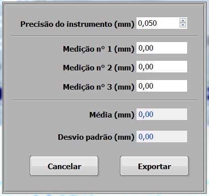 7. Cálculo dos desvios através da interface auxiliar Desvio P 2 3 ( Medida n 3