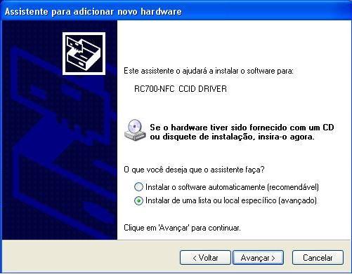 No assistente de instalação de hardware do Windows selecione a opção: Não, não agora ; Figura 2 4.