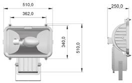 Projetor Industrial MODELO LPB/ GRAU DE PROTEÇÃO: IP DADOS CONSTRUTIVOS Fabricada em liga de alumínio fundido copper free, resistente à