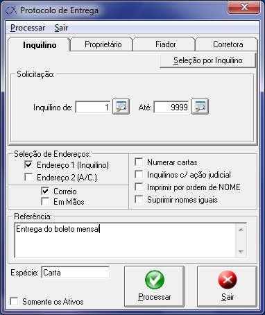 Recibos> Protocolo de entrega O sistema disponibiliza a impressão de protocolo, contendo a discriminação do recebimento, bem como alguns filtros que poderão facilitar a impressão.