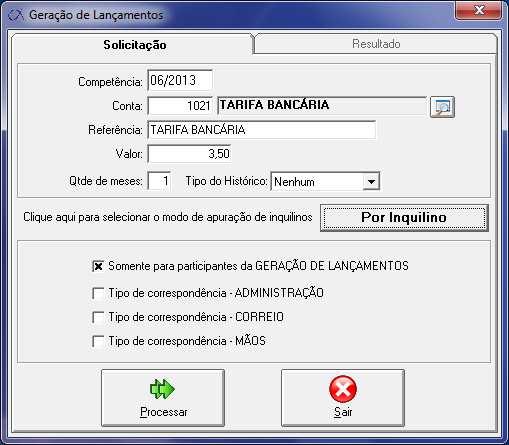 Esse relatório não poderá ser impresso após o processamento do reajuste, aconselhamos que o mesmo seja impresso antes de clicar no botão processar.