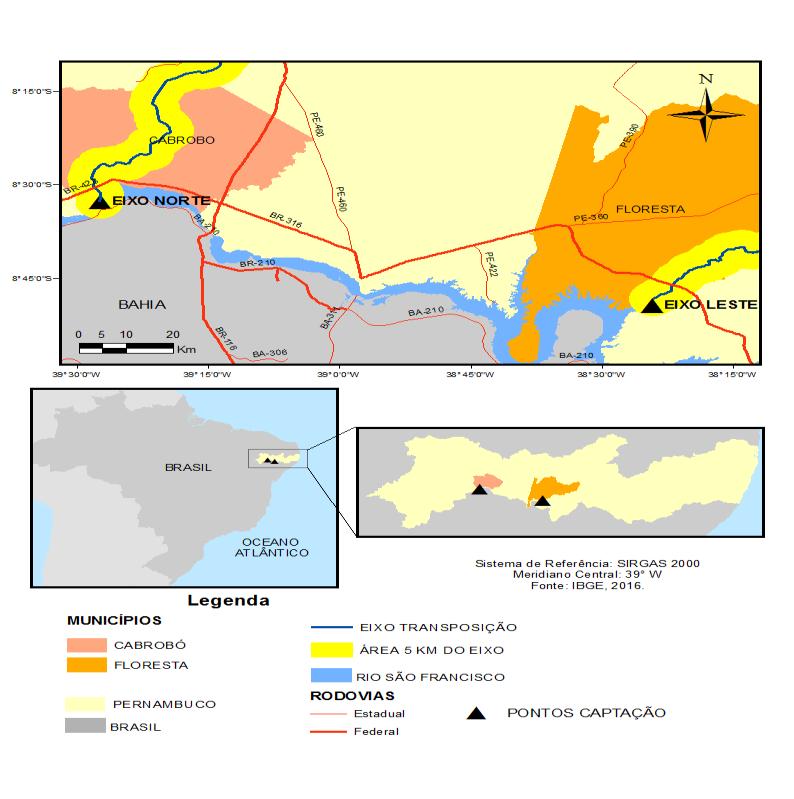 MATERIAIS E MÉTODOS Descrição da área A bacia hidrográfica do rio São Francisco corresponde a 8% do território brasileiro, com uma área de drenagem de aproximadamente 640.