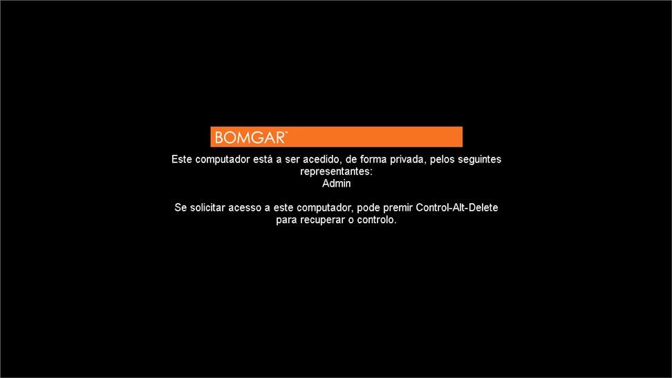 Caso necessite de trabalhar em privado no computador remoto, pode activar um ecrã de privacidade para que o utilizador remoto ou outras pessoas não possam ver o que está a fazer.