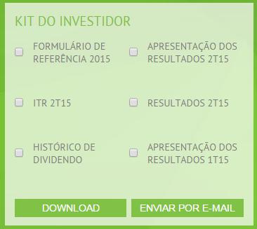 Novidades na Homepage Kit do Investidor com opção