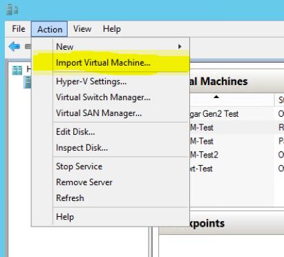 Implementação do Hyper-V 1. Abra a mensagem de correio electrónico que recebeu do Apoio Técnico Bomgar e clique na ligação para transferir o ficheiro Aparelho Virtual Bomgar para Hyper-V.exe.