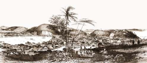 Dentre eles, o Morro de Santo Antônio, de onde foi realizado o panorama de Frederico Guilherme Briggs em 1837.
