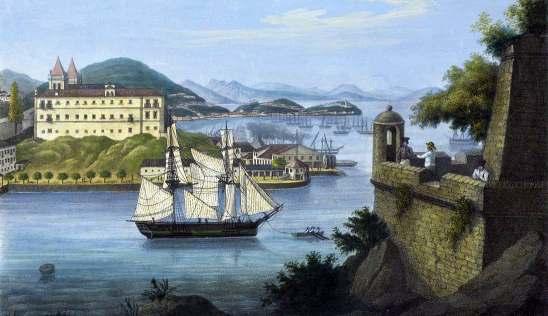 Ao Fundo a Baía de Niterói - Alfred Martinet e Franz Keller-Leuzinger - 1849 - Litogravuras coloridas - 37,8 x 60,4cm. Fig.