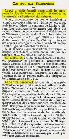 de Villeneuve, ministro do Brasil, o comte. de Rielvas, ministro de Portugal, ministro da Romênia, o príncipe de Chimay, ministro das relações estrangeiras, comte.