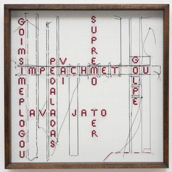 needle] 81,8 x 81,8 x 5 cm Nazareth Pacheco Impeachment, 2016