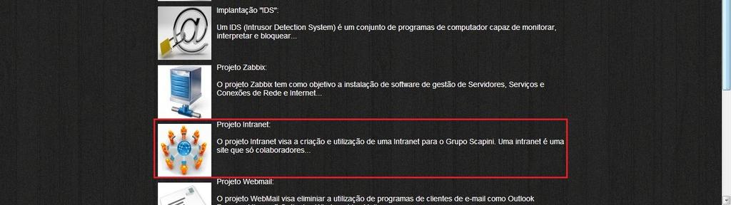 Você pode acompanhar o planejamento de cada projeto clicando sobre o mesmo.