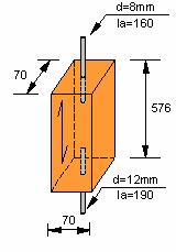 seja, λ =10 e λ=20, obtidos a partir da seguinte relação: l a λ = d (2.34) Para as barras de aço foram considerados os diâmetros de 16mm (grau de dureza igual a 8,8) e de 8mm (grau de dureza 10,9).