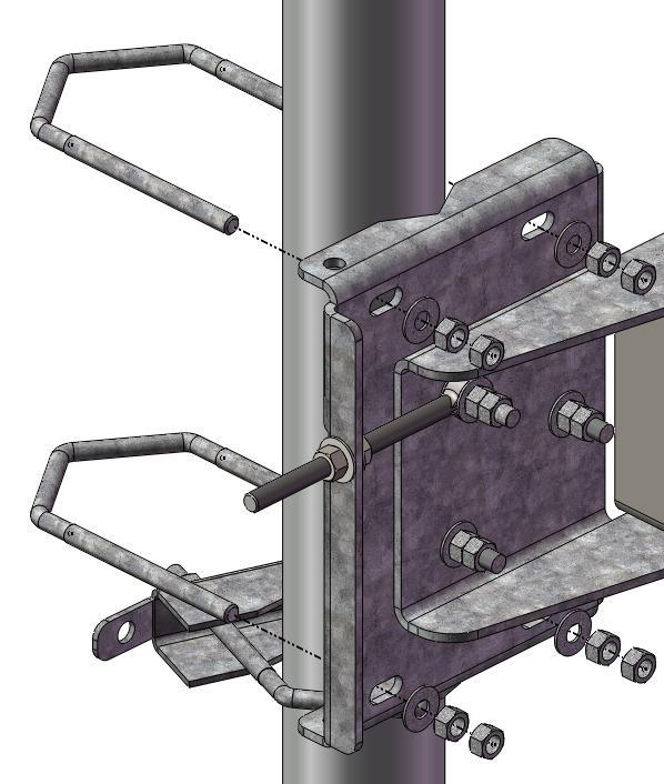 Montagem da Antena no Mastro Para a montagem da antena no mastro, siga os passos conforme imagem abaixo.