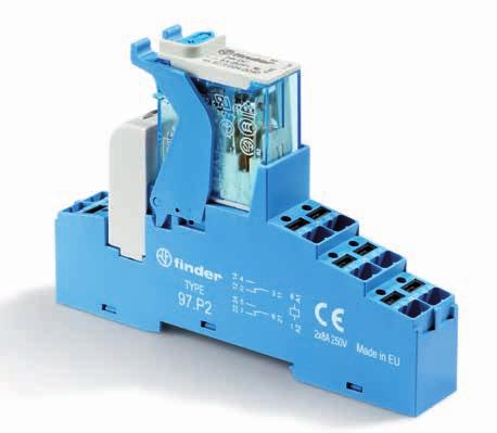 SÉRIE SÉRIE 1 ou 2 contatos - relé modular de interface, 15.8 mm de largura, base com conexão Push-in.P1.P2 Interface ideal para sistemas eletrônicos e para PLC Tipo.P1 1 contato, 10 A Tipo.