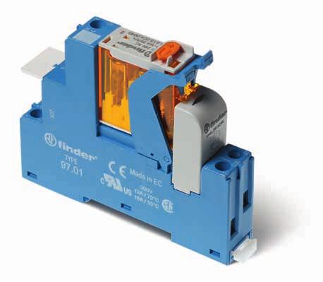 SÉRIE SÉRIE 1 ou 2 contatos - relé modular de interface, 15.8 mm de largura, base com conexão a parafuso Interface ideal para sistemas eletrônicos e para PLC Tipo.01 1 contato, 16 A Tipo.