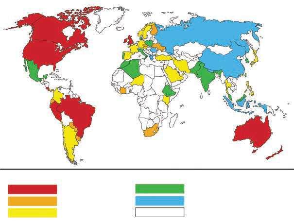 10.1 7.6-10 5.1-7.5 2.5-5 0-2.5 Dados não estandardizados Proporção da População (%) 2004). Figura 1- Proporção Mundial da População Asmática (retirado e adaptado de Masoli et al.