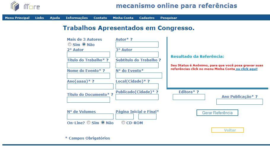 NORMAS ABNT PARA REFERÊNCIAS Referências (padrão ABNT) MORE