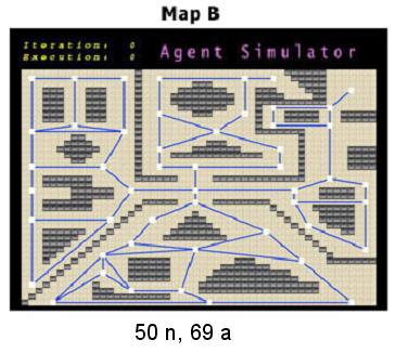 Patrulha multi-agente! Dado um mapa, um grupo de agentes deve visitar continuamente locais específicos deste mapa de maneira a minimizar o tempo que os nós ficam sem serem visitados!