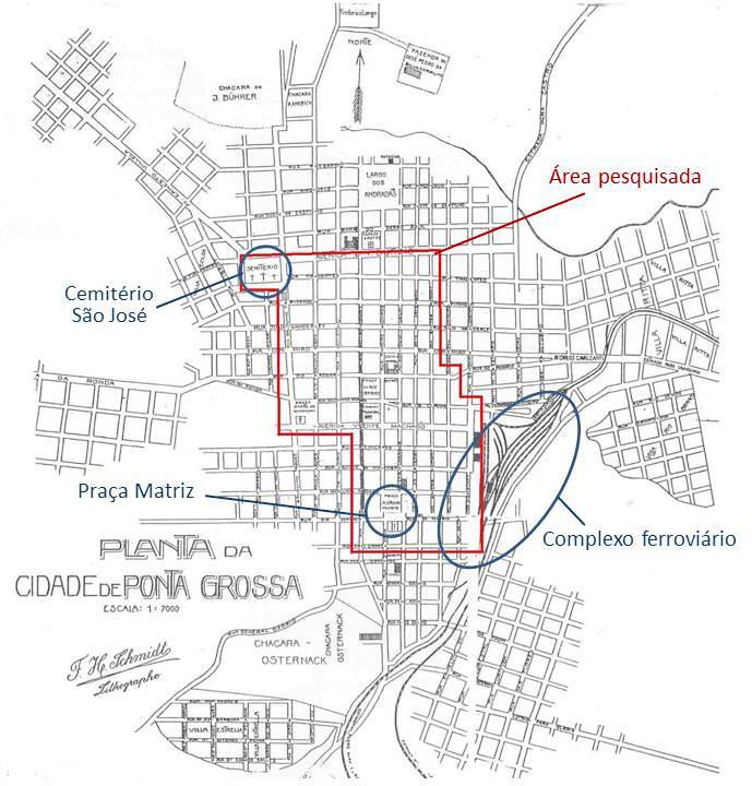 271 Figura 1. Mapa do município de Ponta Grossa de 1920, utilizado como base deste levantamento.