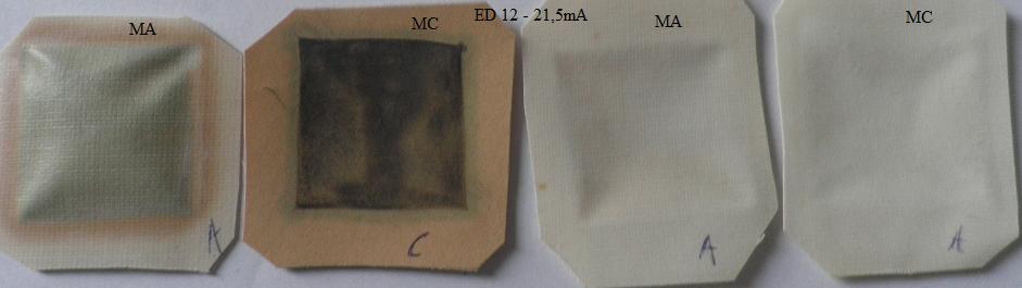 Figura 43 Remoção e concentração de Níquel nos compartimentos central e concentrado de cátions respectivamente, durante a eletrodiálise ED12 (21,5mA).